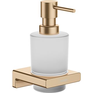 hansgrohe AddStoris Seifenspender 41745140 Wandmontage, 200 ml Glaseinsatz, Metall, brushed bronze