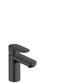 hansgrohe Vernis Blend 100 Waschtischarmatur 71551670 mit Zugstangen-Ablaufgarnitur, mattschwarz