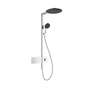 Colonne de douche thermostatique hansgrohe Raindance Alive S 24596000  murale, EcoSmart avec ShowerSelect Comfort, douche de t&ecirc;te ronde 300 2 jets, chrome