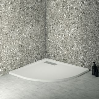 Ideal Standard Ultra Flat New Viertelkreis-Duschwanne T449101 80 x 80 x 2,5 cm, wei&szlig; (Alpin), Ablaufgarnitur mit Abdeckung