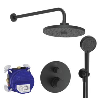 Ideal Standard Ceratherm T100 Armaturen-Set A7671XG Unterputz-Brausethermostat, silk black