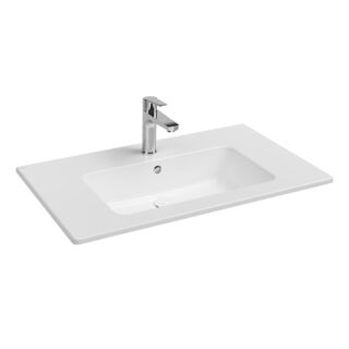 Isvea SistemaT Flat washbasin 10SL51081 tap hole, overflow, 81cm, white