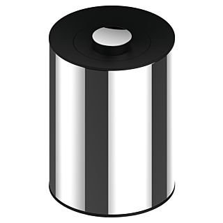 Keuco Plan Abfalleimer mit Deckel 04989170037 &nbsp;5 l, Abfallbeh&auml;lter / Kosmetikeimer, Standmodell, herausnehmbarer Innenbeh&auml;lter, Aluminium / Schwarz