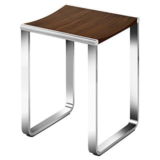Keuco Hocker Elegance 11682010068 chrom, Walnuß Furnier, nicht für Dusche geeignet