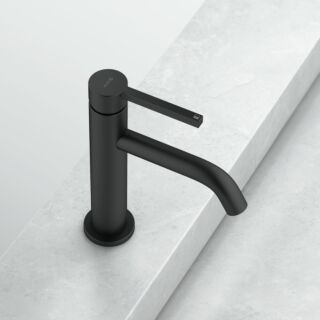 Kludi NOVA FONTE PURA basin mixer 202893915 with push-open waste set, matt black