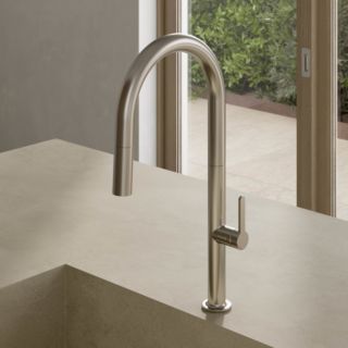 Kludi AUREA Kitchen mixer DN 15 55852N575  with Pull-Out Dish Spray, Swivel Spout, brushed nickel