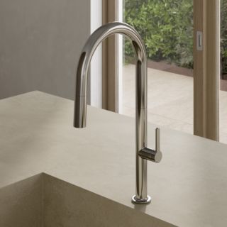 Kludi AUREA Robinet de cuisine 558520575  avec douchette extractible, bec orientable, chrom&eacute;