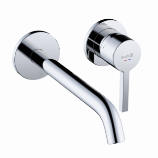 Kludi Nova Fonte Pura trim kit 202450515 concealed washbasin two-hole wall-mounted single-lever mixer, projection 220mm, chrome