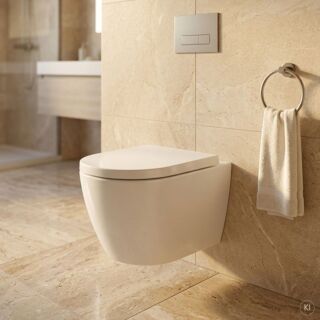 Pack WC suspendu sans bride CARLDIX x LAUFEN A91004000101  Blanc, avec abattant SoftClose