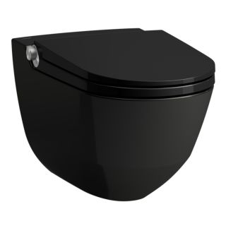 LAUFEN Cleanet Riva Dusch-WC H8206910200001 mit WC-Sitz, spülrandlos schwarz glänzend