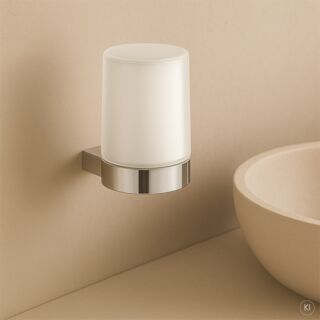 Distributeur de savon mural AquaCraft 200 20050000-00 avec verre d&eacute;poli, actionn&eacute; par le bas, chrom&eacute;