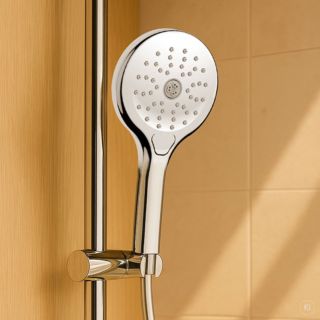 AquaCraft 110 hand shower 11010103-00 120 mm round, 3 spray modes, 6 l/min., chrome-plated