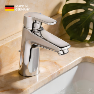 CARLDIX Waschtischarmatur 02000010-00 110 mm Ausladung, mit Ablaufgarnitur, chrom