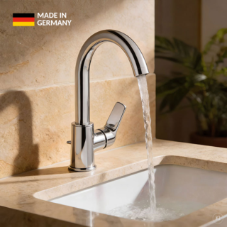 CARLDIX Mitigeur de lavabo 02000013-00 bec haut, avec bonde, chrom&eacute;