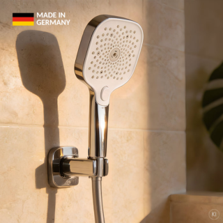CARLDIX hand shower 16110003-00 softedge, 130 x 130 mm, 3 spray patterns, chrome