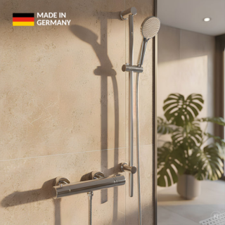 CARLDIX Ensemble de douche thermostatique 81000200-00 montage mural, chrom&eacute;