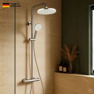 CARLDIX Duschsystem mit Thermostat 71000101-00  Aufputz, Kopfbrause 230 mm, chrom