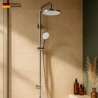 CARLDIX Reno Thermostatic Shower System 72000102-00  without thermostat, wall-mounted, 180 mm shower head, chrome