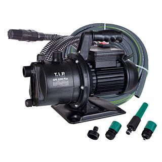 T.I.P. GPS 3200 Plus Gartenpumpe mit Bew&auml;sserungsset 30172, 3.200 l/h,  42 m F&ouml;rderh&ouml;he, inkl. 20 m Schlauch, Saugschlauch