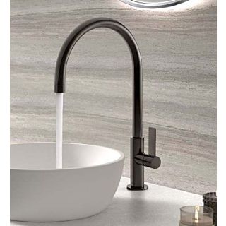 Tres Project-tres Waschtischarmatur 21190401NM seitlicher Hebel, runder Auslauf, ohne Ablaufgarnitur, schwarz matt