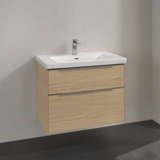 Villeroy und Boch Subway 3.0 Waschtischunterschrank C57400VJ  77,2 x 57,6 x 47,8 cm, 2 Ausz&uuml;ge, Nordic Oak, Aluminium Griff