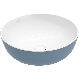 Villeroy und Boch Artis Aufsatzwaschtisch 417943BCW2 &Oslash; 430mm, ohne Hahnloch, ohne &Uuml;berlauf, Ocean