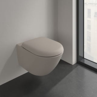Villeroy & Boch Antao Wand Tiefspül WC 4674T0AM Abgang waagerecht, mit TwistFlush, Almond c-plus