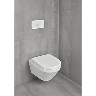 Villeroy und Boch Architectura Combi-Pack Wand-WC mit WC-Sitz 4694CL01  oval, 37x53 cm, TwistFlush, Abgang waagerecht, wei&szlig;