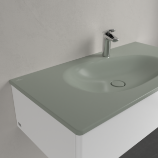Villeroy und Boch Antao Schrankwaschtisch 4A76A2R8 100x50cm, eckig, 1 Hahnloch, ohne &Uuml;berlauf, morning green C-plus
