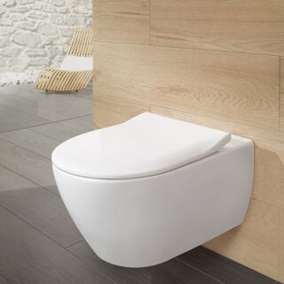 Villeroy & Boch Subway 2.0 & ViConnect Komplett-Set,   WC sp&uuml;lrandlos, wei&szlig; Ceramicplus, mit WC-Sitz