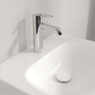 Villeroy et Boch Skyla mitigeur lavabo TVW11600200061 Laiton, d&eacute;marrage &agrave; froid, chrom&eacute;