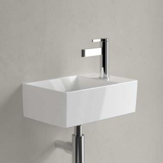 Villeroy & Boch Memento 2.0 Handwaschbecken 43234001 40 x 26 cm, wei&szlig; alpin, mit Hahnloch, ohne &Uuml;berlauf