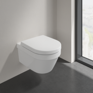 Villeroy und Boch Architectura Combi-Pack-Wand-Tiefsp&uuml;ler 4694HR01 sp&uuml;lrandlos, mit WC-Sitz, wei&szlig;