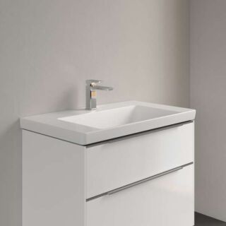 Villeroy und Boch Subway 3.0 Schrank-Waschtisch 80 cm 4A7081RW  mit 1 Hahnloch, ohne &Uuml;berlauf, Stone White CeramicPlus