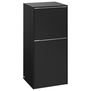 Villeroy et Boch Subway 3.0 armoire lat&eacute;rale C59400VL 40x86x36,2cm, charni&egrave;re gauche / poign&eacute;e aluminium brillant, noir volcan