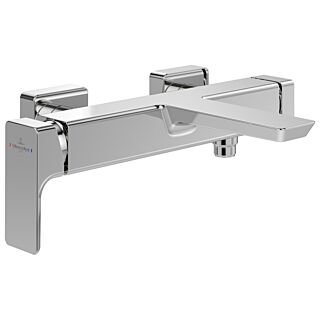 Robinet de baignoire Villeroy et Boch Subway 3.0 TVT11200200061  avec inverseur, fixation murale, chrom&eacute;