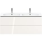 Meuble sous-vasque Duravit L-Cube LC625802222 blanc brillant, 129x55x48,1cm, 2 tiroirs