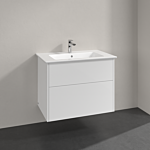 Villeroy & Boch Finero Vanity unit with basin 80 cm S00502DHR1  Glossy White, 2 drawers