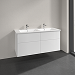 Villeroy & Boch Finero Meubles pour salle de bains set S00505DHR1 double vasque avec meuble, Glossy White , 4 tiroirs
