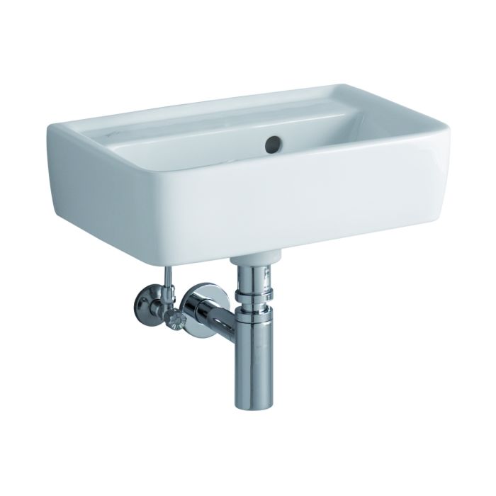 Geberit Renova Plan Waschbecken 45x34cm - Weiß Ohne Hahnloch Mit Überlauf