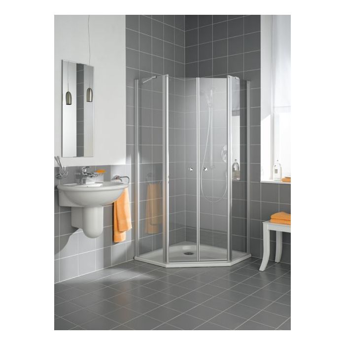 Kermi 5 Eck Duschkabine Ibiza 2000 Pendelturen 90x90x45x200cm