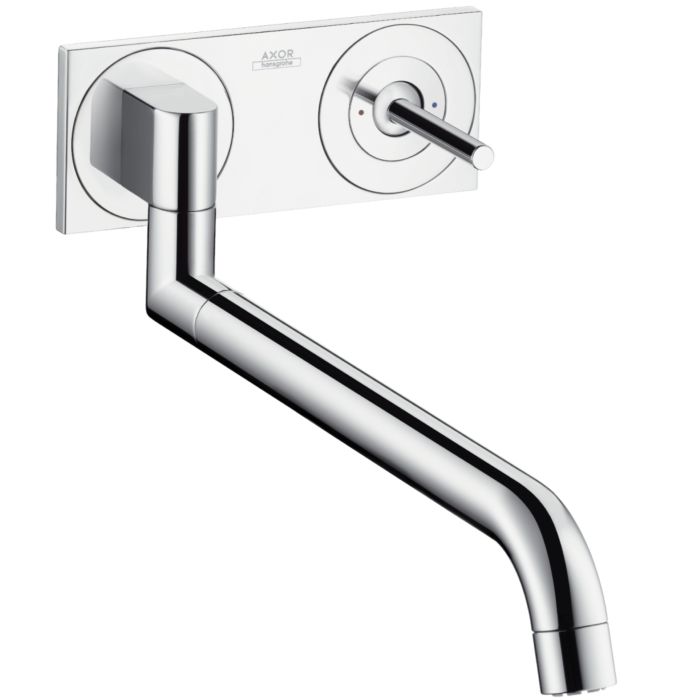 Axor Uno 38815800 Single Lever Kitchen Mixer For Concealed Installation Wall Mounted Stainless Steel Optic