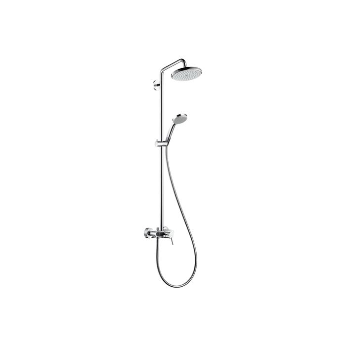 Misverstand opslaan Luxe hansgrohe Croma 220 Air 1jet Showerpipe 27222000 with single lever mixer  chrome