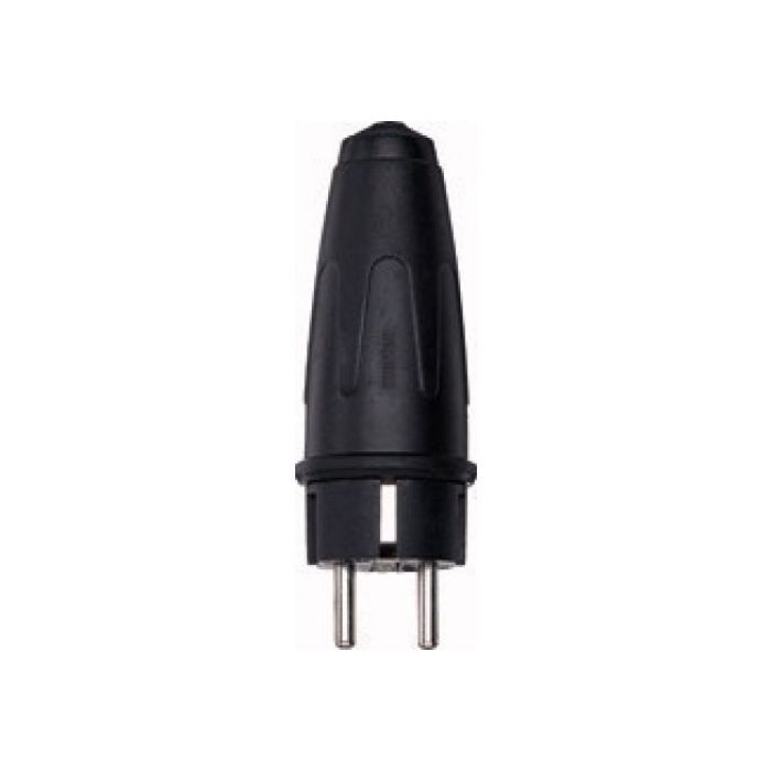 Merten solid rubber Schuko plug 16A AC 250V 122051 black
