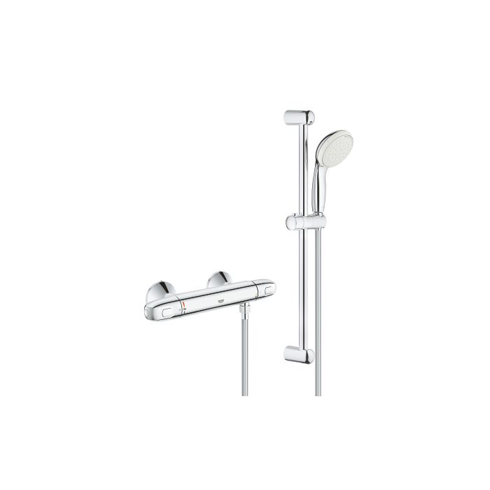 Van streek test vitaliteit Grohe Grohtherm 1000 thermostatic shower mixer 34151004 chrome, with shower  set 60cm