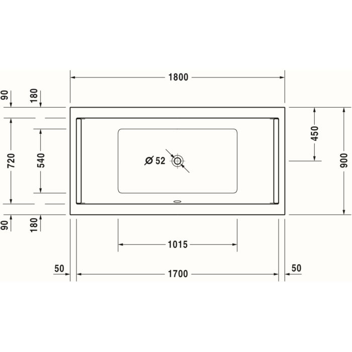 Duravit bathtub Starck 70033900000000 180 x 90 cm, white, builtin version