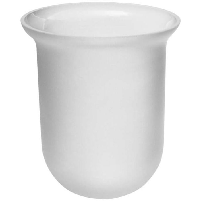 EMCO Rondo 2 Toilettenbürsten-Garnitur – Satiniertes Glas, Verchromter Halter, Wandmontage