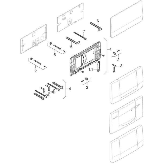 Piastra Di Azionamento Geberit Per WC - Bianco - Modello Fino Al 2001 - 115.222.11.1 - Foto 9