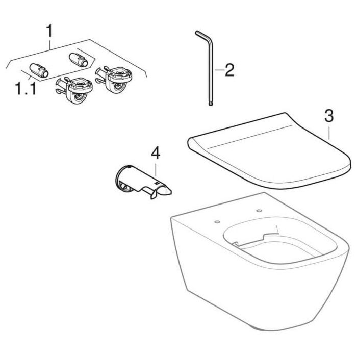 Geberit Smyle Square Wand Tiefspül WC 500208018 weiß KeraTect 