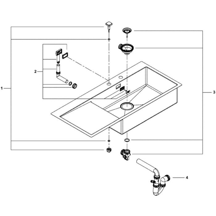 Grohe Spülbecken 31582SD1 116x52cm, Edelstahl, mit Abtropffläche  